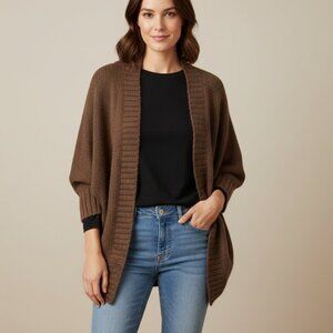 Olive & Oak Cardigan Sweater Wool Mohair Cottage core coastal neutral brown